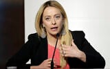Brothers of Italy's Giorgia Meloni attends a media event for center-right leaders in Rome, on March 1, 2018. (AP Photo/Andrew Medichini, File)