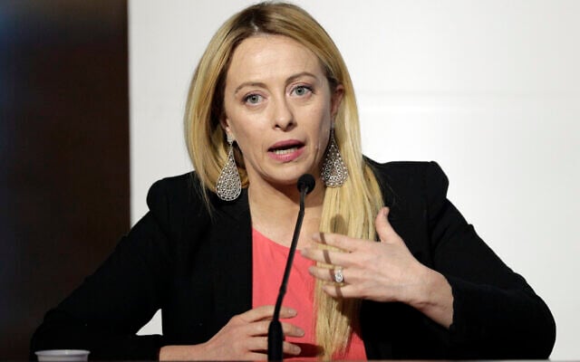 Brothers of Italy's Giorgia Meloni attends a media event for center-right leaders in Rome, on March 1, 2018. (AP Photo/Andrew Medichini, File) Brothers of Italy's Giorgia Meloni attends a media event for center-right leaders in Rome, on March 1, 2018. (AP Photo/Andrew Medichini, File)