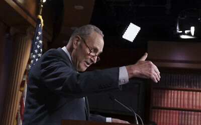 Senate Majority Leader Chuck Schumer at the Capitol in Washington, Thursday, July 28, 2022. (J. Scott Applewhite/AP)