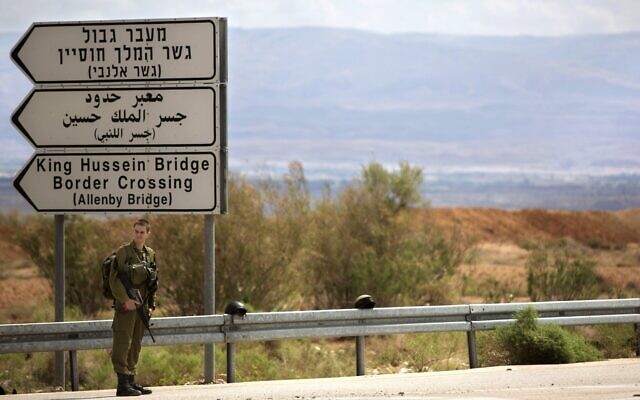 An Israeli soldier stands at the entrance to the Allenby border crossing, the main border crossing for Palestinians from the West Bank traveling to neighboring Jordan and beyond, Monday, March 10, 2014. (AP/Sebastian Scheiner) An Israeli soldier stands at the entrance to the Allenby border crossing, the main border crossing for Palestinians from the West Bank traveling to neighboring Jordan and beyond, Monday, March 10, 2014. (AP/Sebastian Scheiner)