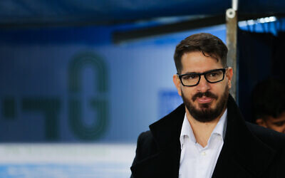 Moshe Hogeg, Beitar Jerusalem owner, at the Teddy Stadium in Jerusalem on February 17, 2020. (Flash90)