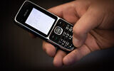 A 'kosher' phone in Jerusalem, January 27, 2021. (Yonatan Sindel/Flash90)