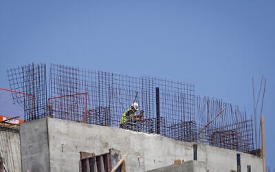 View of the construction site for a new building, in Jerusalem, August 31, 2021. (Nati Shohat/Flash90)