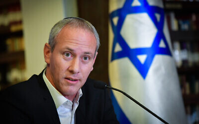 Then-culture minister Chili Tropper, in Tel Aviv, April 6, 2022. (Avshalom Sassoni‎‏/Flash90/File)