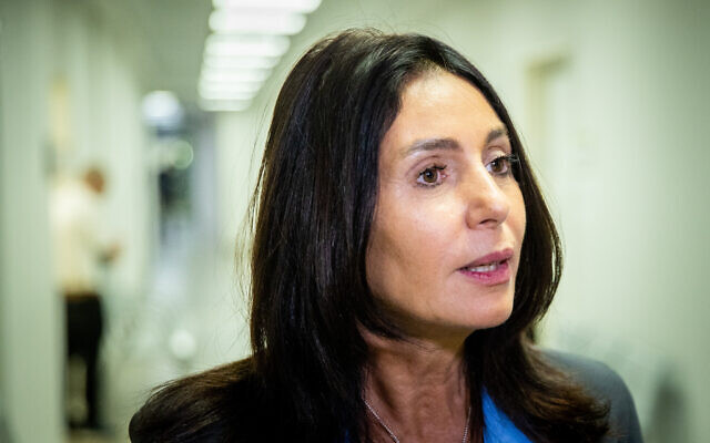 Likud MK Miri Regev after testifying to the state commission of inquiry into the tragedy at Mount Meron on May 24, 2022. (Yonatan Sindel/Flash90) Likud MK Miri Regev after testifying to the state commission of inquiry into the tragedy at Mount Meron on May 24, 2022. (Yonatan Sindel/Flash90)