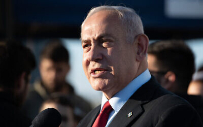 Opposition leader MKBenjamin Netanyahu during an inauguration ceremony for a new neighborhood in Beit El, in the West Bank, July 12, 2022. (Sraya Diamant/ Flash90)