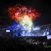 The opening ceremony of the Maccabiah Games in Jerusalem on July 14, 2022. (Olivier Fitoussi/Flash90 )