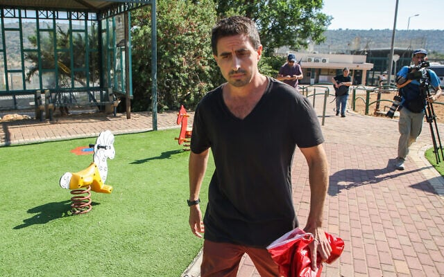 Convicted sex offender Alon Kastiel seen after his release from Hermon Prison in the northern Israel, July 18, 2022. (David Cohen/Flash90) Convicted sex offender Alon Kastiel seen after his release from Hermon Prison in the northern Israel, July 18, 2022. (David Cohen/Flash90)
