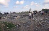 Damage is seen to a structure following an airstrike attributed to Israel in al-Hamidiyah, Syria, July 2, 2022. (Social media)