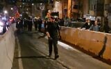 Police respond to a protest by Haredi extremists against construction work for the Jerusalem Light Rail on July 25, 2022. (Israel Police)