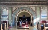 A synagogue inside the Jewish community center in Sarajevo, February 4, 2022. (Yaakov Schwartz/ Times of Israel)