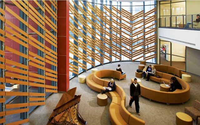 The Henry Madden Library is the third-largest library in the California State University system. (Cary Edmondson via JTA) The Henry Madden Library is the third-largest library in the California State University system. (Cary Edmondson via JTA)