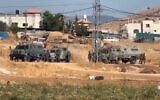 Israeli military vehciles are seen in the West Bank city of Tubas, July 17, 2022. (Screenshot: Twitter)