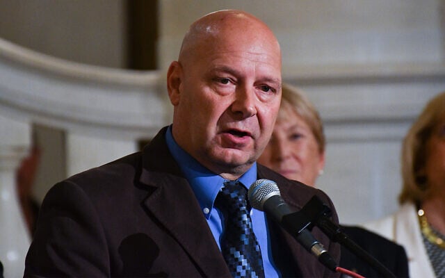 Doug Mastriano, the Republican gubernatorial nominee in Pennsylvania, speaks at an event at the state Capitol in Harrisburg, Pennsylvania, July 1, 2022. (AP Photo/Marc Levy) Doug Mastriano, the Republican gubernatorial nominee in Pennsylvania, speaks at an event at the state Capitol in Harrisburg, Pennsylvania, July 1, 2022. (AP Photo/Marc Levy)