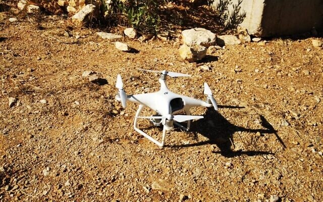 A drone likely belonging to Lebanon's Hezbollah terror group is seen after being downed by troops on the border with Lebanon, on July 18, 2022. (Israel Defense Forces) A drone likely belonging to Lebanon's Hezbollah terror group is seen after being downed by troops on the border with Lebanon, on July 18, 2022. (Israel Defense Forces)