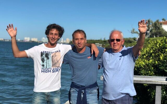From left: Alan, Diego, and Eugenio Garfinkle in an undated family photo in Montevideo, Uruguay. (Courtesy Eugenio Garfinkle)
