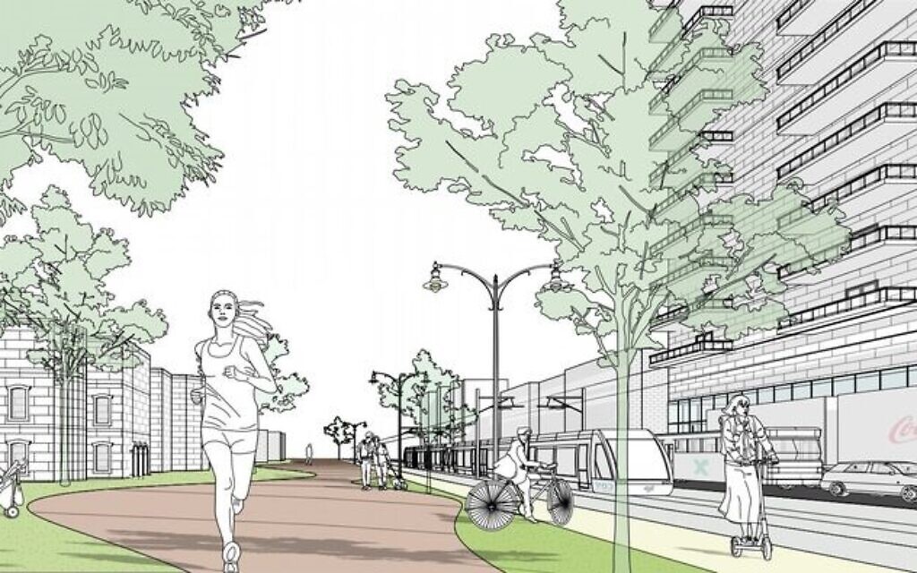 Running and cycling paths are part of the plan for greening Jerusalem's Hebron Road. (Our Streets) Running and cycling paths are part of the plan for greening Jerusalem's Hebron Road. (Our Streets)