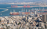 A illustrative view from Mount Carmel of the Haifa port and the Mediterranean Sea, January 2021. (Svarshik via iStock by Getty Images)