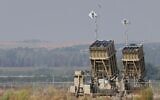 Batteries of Israel's Iron Dome defence missile system, designed to intercept and destroy incoming short-range rockets and artillery shells, are stationed in southern Israel on August 6, 2022. (Jack Guez/AFP)