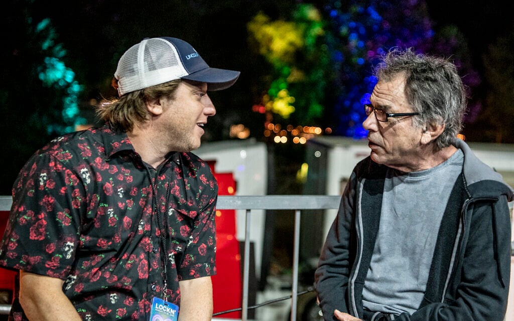 Grateful Dead drummer Mickey Hart, right, with Peter Shapiro at Lockn' Festival in Arrington, Virginia, August 25, 2018. (Jay Blakesberg/ Courtesy)