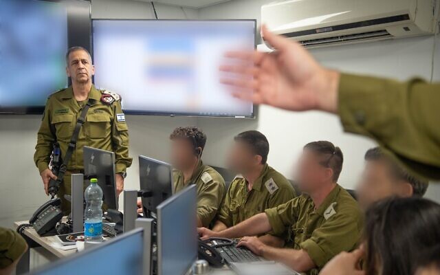 IDF chief Aviv Kohavi speaks to officers at the Southern Command, August 6, 2022. (Israel Defense Forces) IDF chief Aviv Kohavi speaks to officers at the Southern Command, August 6, 2022. (Israel Defense Forces)
