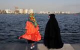 Illustrative: Women spend an afternoon around the Persian Gulf Martyrs' Lake in Tehran, Iran, July 6, 2019. (AP Photo/Ebrahim Noroozi)