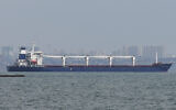 The bulk carrier Razoni, carrying a shipment of 26,000 tons of Ukrainian corn starts its way from the port in Odesa, Ukraine, August 1, 2022. (AP/Michael Shtekel)