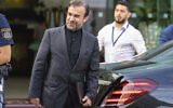 Iranian deputy foreign minister Reza Najafi leaves the Palais Coburg where closed-door nuclear talks take place in Vienna, Austria, August 5, 2022. (AP Photo/Florian Schroetter)