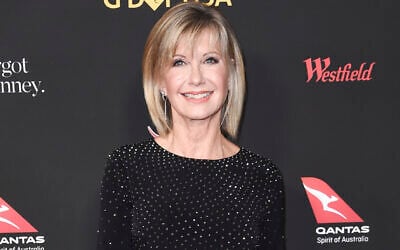 Actress and singer Olivia Newton-John attends the 2018 G'Day USA Los Angeles Gala in Los Angeles on Jan. 27, 2018. (Richard Shotwell/Invision/AP)