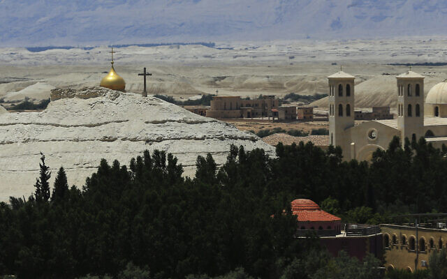 Buildings stand at Al-Maghtas, known as Bethany Beyond the Jordan, on the east bank of the Jordan River in Jordan June 8, 2022. (Raad Adayleh/AP)