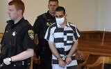 Hadi Matar, 24, arrives for an arraignment in the Chautauqua County Courthouse in Mayville, New York, August 13, 2022. Matar is accused of carrying out a stabbing attack against 'Satanic Verses' author Salman Rushdie. (AP Photo/Gene J. Puskar)