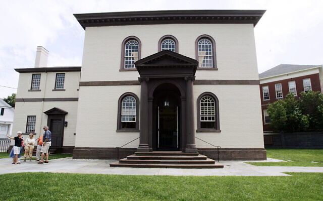 In this July 30, 2009 file photo, visitors stand outside the Touro Synagogue, in Newport, R.I., the oldest existing Jewish house of worship in the United States. (AP/Eric J. Shelton) In this July 30, 2009 file photo, visitors stand outside the Touro Synagogue, in Newport, R.I., the oldest existing Jewish house of worship in the United States. (AP/Eric J. Shelton)