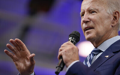 President Joe Biden speaks at the Arnaud C. Marts Center on the campus of Wilkes University, August 30, 2022, in Wilkes-Barre, Pennsylvania. (AP Photo/Evan Vucci) President Joe Biden speaks at the Arnaud C. Marts Center on the campus of Wilkes University, August 30, 2022, in Wilkes-Barre, Pennsylvania. (AP Photo/Evan Vucci)