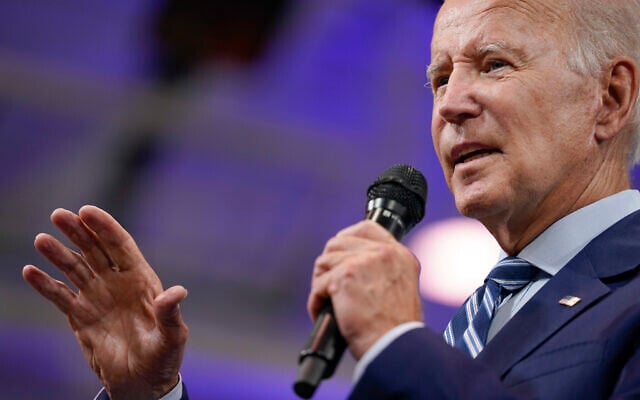 President Joe Biden speaks at the Arnaud C. Marts Center on the campus of Wilkes University, August 30, 2022, in Wilkes-Barre, Pennsylvania. (AP Photo/Evan Vucci) President Joe Biden speaks at the Arnaud C. Marts Center on the campus of Wilkes University, August 30, 2022, in Wilkes-Barre, Pennsylvania. (AP Photo/Evan Vucci)