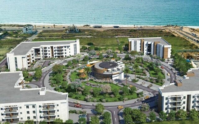 New luxury retirement complex currently under construction in Ashkelon, August 2022. (Courtesy: David Zwebner) New luxury retirement complex currently under construction in Ashkelon, August 2022. (Courtesy: David Zwebner)