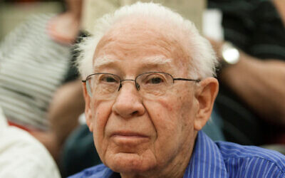 File: Former education minister Aharon Yadlin attends a conference in Beit Shemesh, on March 13, 2013 (Flash 90)