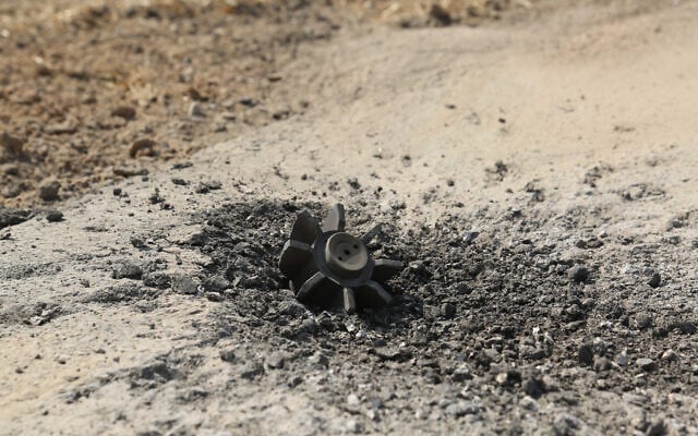 A rocket strike near a kibbutz from a barrage launched toward Israel by a Gaza terror group, August 6, 2022. (Flash90) A rocket strike near a kibbutz from a barrage launched toward Israel by a Gaza terror group, August 6, 2022. (Flash90)