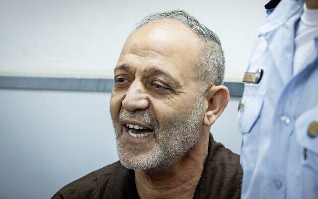 Bassem Saadi, head of the Palestinian Islamic Jihad terrorist group in the West Bank, arrives for a remand hearing at the Ofer prison, outside of Jerusalem, on August 16, 2022. (Yonatan Sindel/Flash90) Bassem Saadi, head of the Palestinian Islamic Jihad terrorist group in the West Bank, arrives for a remand hearing at the Ofer prison, outside of Jerusalem, on August 16, 2022. (Yonatan Sindel/Flash90)
