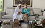 US Special Envoy to Monitor and Combat Antisemitism Deborah Lipstadt (R) meets with UAE Foreign Minister Abdullah bin Zayed in Abu Dhabi on July 10, 2022. (State Department/Twitter)