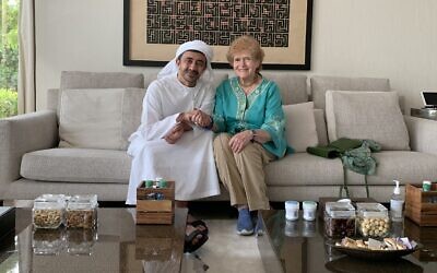 US Special Envoy to Monitor and Combat Antisemitism Deborah Lipstadt (R) meets with UAE Foreign Minister Abdullah bin Zayed in Abu Dhabi on July 10, 2022. (State Department/Twitter)