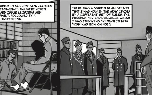 A page from 'The English GI,' written by Jonathan Sandler and illustrated by Brian Bicknell. (Courtesy of Jonathan Sandler)