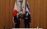 Defense Minister Benny Gantz during a visit to Japan to celebrate 70 years of diplomatic relations between the countries, August 29, 2022 (Ariel Hermoni/Defense Ministry)