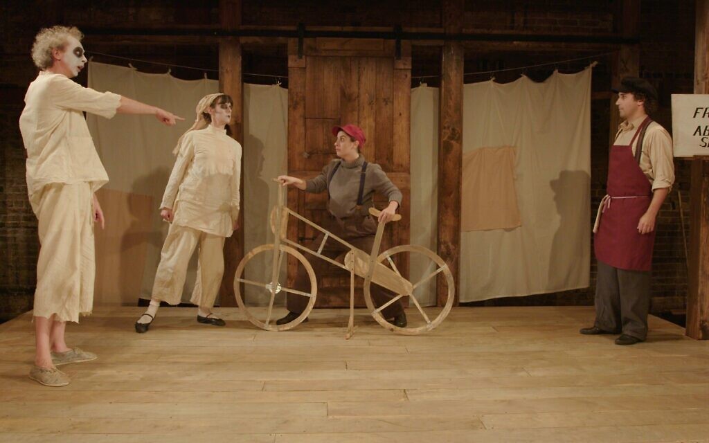 Scene from 'The Last Cyclist' production at La MaMa in New York, August 2017. (Alexander Jorgensen)