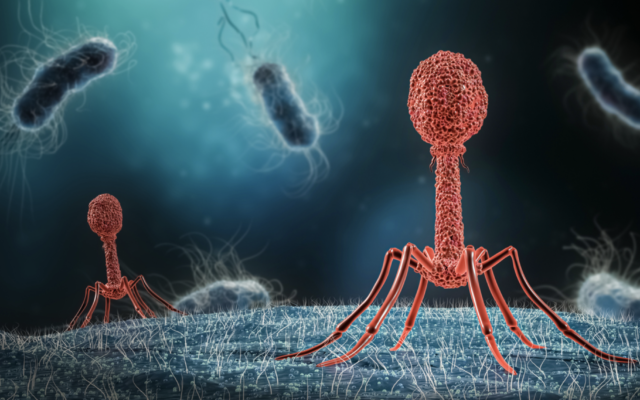 Illustrative image: Viruses, known as phages, infecting bacteria. The Weizmann Institute has developed phages which it says could counter harmful bacteria in the bowel. (libre de droit via iStock by Getty Images)