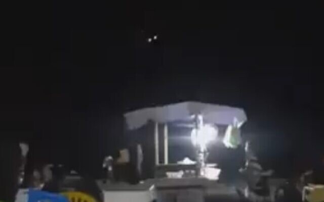Syrian air defenses are reportedly seen over the Lebanese coast, August 14, 2022. (Screenshot: Twitter)