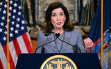 Illustrative: New York Governor Kathy Hochul at the state Capitol in Albany, New York, July 1, 2022. (AP Photo/Hans Pennink)