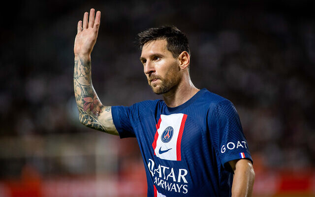 Lionel Messi at match between Paris Saint-Germain and Nantes at Bloomfield Stadium in Tel Aviv on July 31, 2022. (Oren Ben Hakoon/Flash90) Lionel Messi at match between Paris Saint-Germain and Nantes at Bloomfield Stadium in Tel Aviv on July 31, 2022. (Oren Ben Hakoon/Flash90)