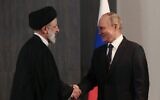 Russian President Vladimir Putin meets with his Iranian counterpart Ebrahim Raisi on the sidelines of the Shanghai Cooperation Organisation (SCO) leaders' summit in Samarkand on September 15, 2022. (Alexandr Demyanchuk / SPUTNIK / AFP)