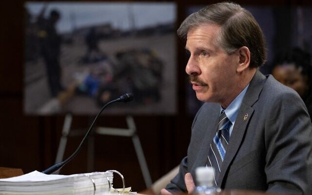 Eli Rosenbaum, director of the Human Rights Enforcement Strategy and Policy and counselor for War Crimes Accountability at the US Department of Justice, testifies about the war in Ukraine during a Senate Judiciary Committee on Capitol Hill in Washington, DC, September 28, 2022. (SAUL LOEB / AFP) Eli Rosenbaum, director of the Human Rights Enforcement Strategy and Policy and counselor for War Crimes Accountability at the US Department of Justice, testifies about the war in Ukraine during a Senate Judiciary Committee on Capitol Hill in Washington, DC, September 28, 2022. (SAUL LOEB / AFP)