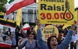 Activists demonstrate over the death of Mahsa Amini in Iran on September 24, 2022, near the White House in Washington, DC. (Alex Wong/Getty Images/AFP)